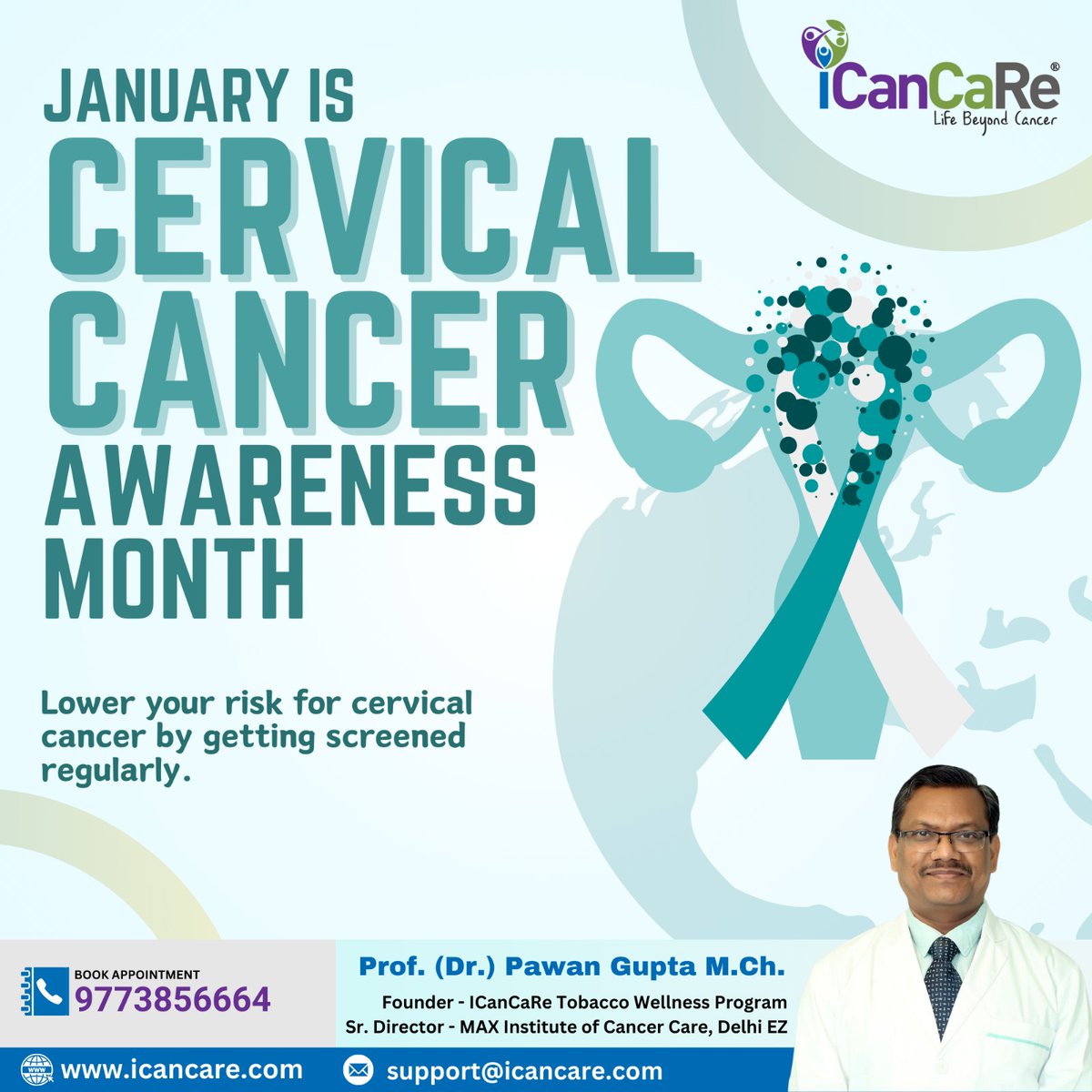 JANUARY IS CERVICAL CANCER AWARENESS MONTH
Lower your risk for cervical cancer by getting screened regularly.

#cervicalcancer #cancer #cervicalcancerawareness #womenshealth #hpv #ovariancancer #cancerawareness #cancersurvivor #cancersucks #cervicalcancerawarenessmonth #health