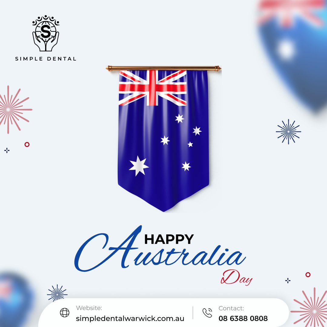 simpledentalwa's tweet photo. Happy Australia Day! 🇦🇺🎉

Celebrating the beauty, culture, and spirit of this incredible country. Let’s come together and honor what makes Australia so special. 🌟

#AustraliaDay #ProudToBeAustralian #CelebrateAustralia #AustraliaDay2025 #WarwickDentist #SimpleDentalWarwick https://t.co/BHvxoIe44g