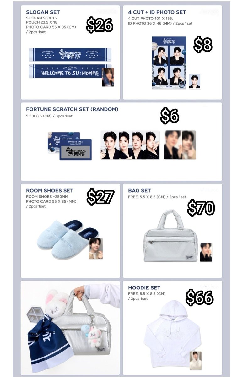 callmesnowberry's tweet photo. SUHO ancore Concert Suhomme official md proxy order

📌 ⭐️with photocard
⭐️Slogan
⭐️Fortune scartch
⭐️Room shoes
⭐️Bag
⭐️Hoodie
Acrylic stand
Fabric calendar
⭐️Diary
Tincase
⭐️Rug
10cm doll bed
Pouch
⭐️10cm doll cottonee
📌 Paypal/WW shipping

Dm me for order and details https://t.co/7acgBxtQia