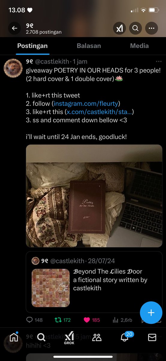 jirxffe's tweet photo. @castlekith wish me luck!  semoga aku bisa memeluk novel cantik inii plss.. ka kithh aku selalu ngikutin cerita kamu karna alur cerita kamu super duper bagus banget 🌟🌟🌟 trus rapi jugaa, terimakasii suda mau lahir ke bumi ini kaa love u🫶🏻 https://t.co/WBpdKitEWu