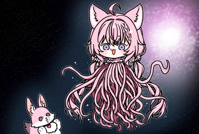 アザコーヨ様の宇宙的ずのーに触れた助手くん透過素材は返信欄に↓#こよりすけっち 