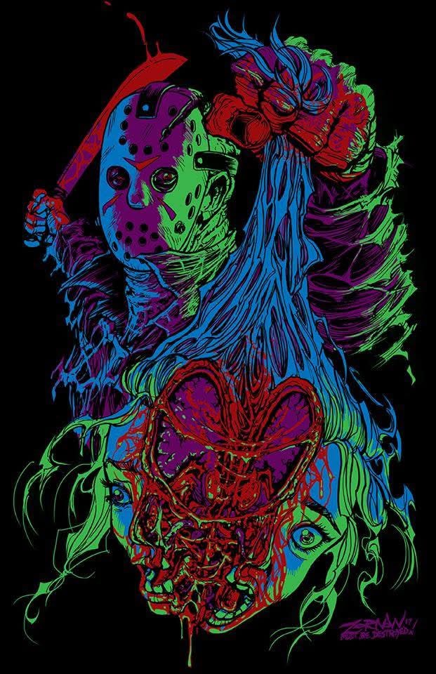 Zornow13's tweet image. #FridayThe13th trending!
Some of my #JasonVorhees #art
He’s showing you his LOVE
❤️ 
#horror #80s #slashers #gore
#zornowmustbedestroyed