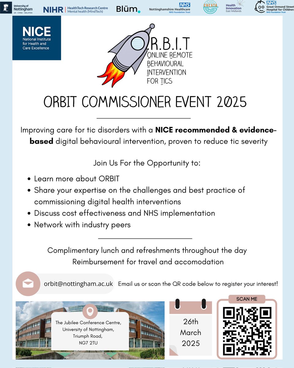 We are hosting an event for #mentalhealth #commissioners #NHS #transformation managers. Join an exciting and vibrant event looking at commissioning online behavioural therapy for #tourettes #tics 
Sign up information below.