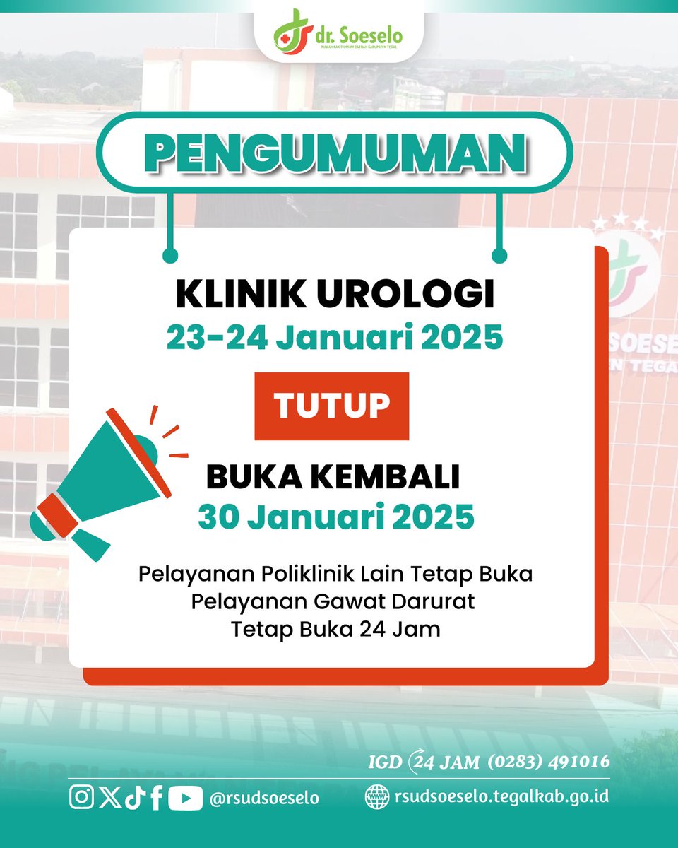 RSUD dr. Soeselo Kabupaten Tegal tweet media