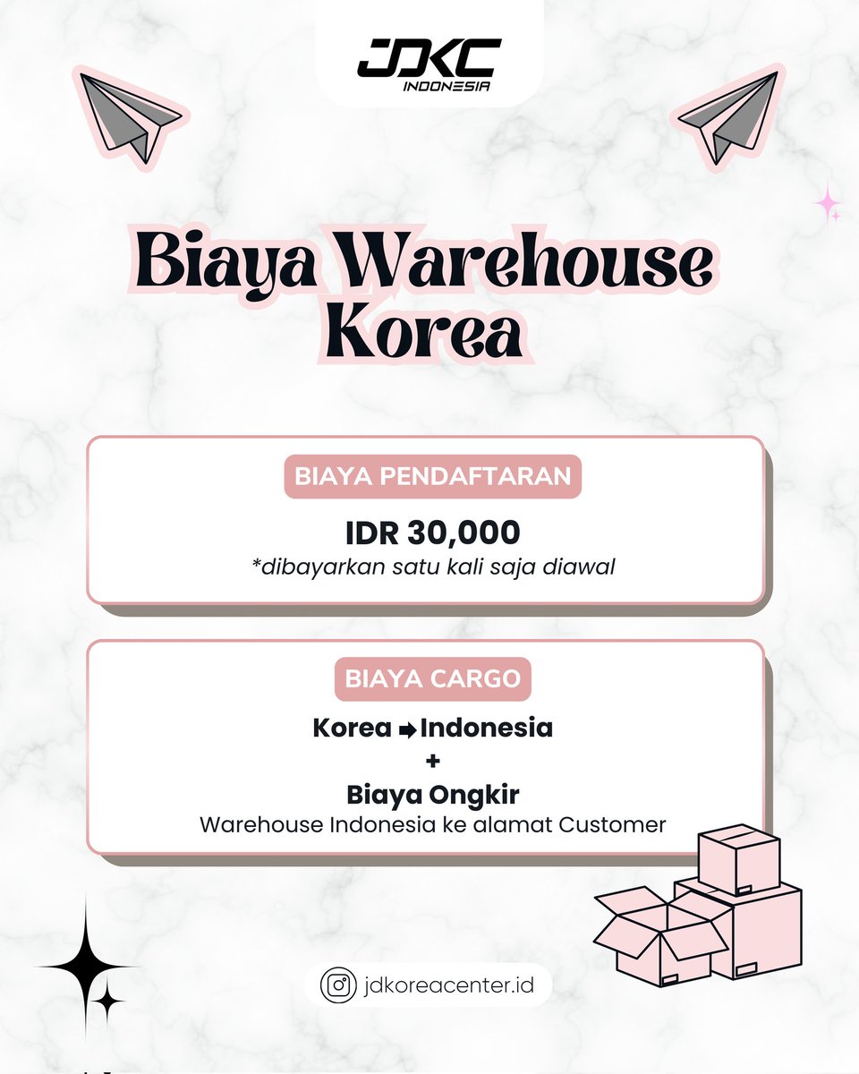 jdkc_id's tweet photo. 📦 JASA WAREHOUSE KOREA 📦

✅️ Alamat personal tiap customer
✅️ Storing yang sistematis
✅️ Door to door
✅️ 100% AMAN

➖️

𝐉𝐃𝐊𝐂 𝐈𝐍𝐃𝐎𝐍𝐄𝐒𝐈𝐀 @jdkoreacenter.id
𝚃𝚑𝚎 𝚋𝚎𝚜𝚝 𝙺-𝙿𝙾𝙿 𝚂𝚝𝚘𝚛𝚎 𝚊𝚗𝚍 𝙺𝚘𝚛𝚎𝚊𝚗 𝙿𝚛𝚘𝚡𝚢 (𝙹𝚊𝚜𝚝𝚒𝚙) 𝚒𝚜 𝚑𝚎𝚛𝚎! https://t.co/oTVckUK0cK
