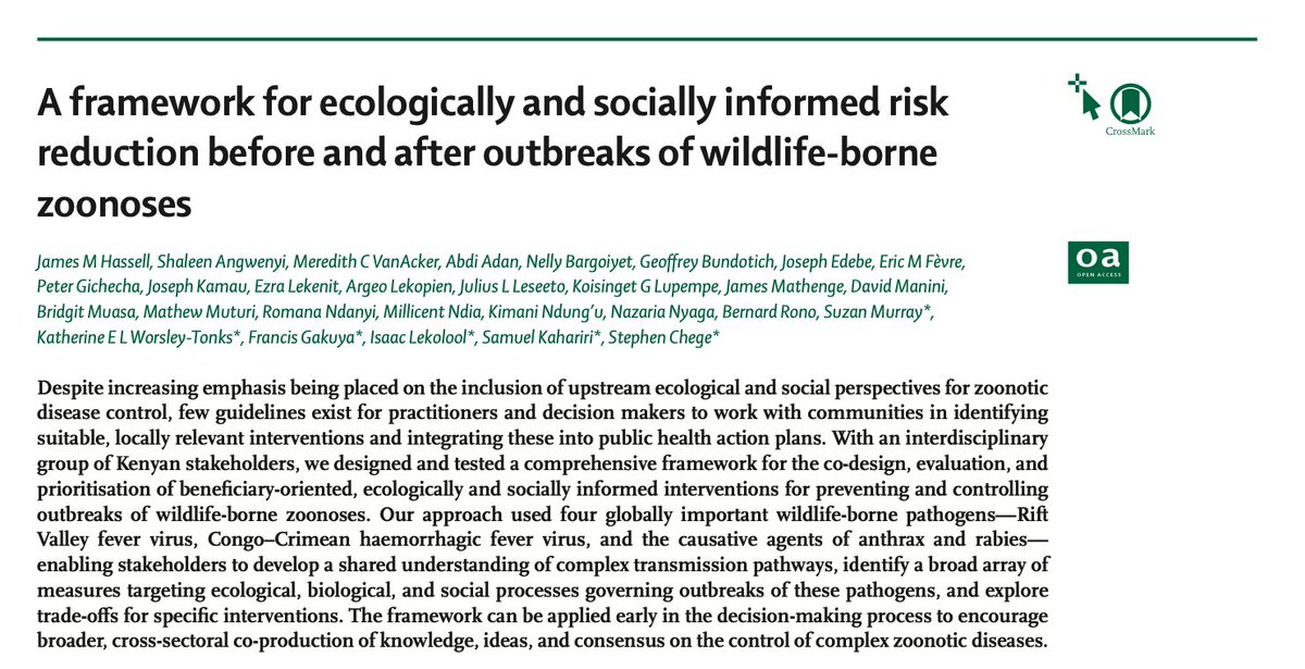 Zoonoses & EID (@zoonoticdisease) on Twitter photo Output <a href="/TheLancetPlanet/">The Lancet Planetary Health</a> of a collab proj led by the <a href="/NationalZoo/">National Zoo</a> & funded by Tides
A framework for ecologically & socially informed risk reduction before & after outbreaks of wildlife-borne zoonoses sciencedirect.com/science/articl…
<a href="/ILRI/">ILRI.org</a> <a href="/LivUni_IVES/">Inst of Infection Veterinary & Ecological Sciences</a>
We're also on Bluesky-same handle Output <a href="/TheLancetPlanet/">The Lancet Planetary Health</a> of a collab proj led by the <a href="/NationalZoo/">National Zoo</a> & funded by Tides
A framework for ecologically & socially informed risk reduction before & after outbreaks of wildlife-borne zoonoses sciencedirect.com/science/articl…
<a href="/ILRI/">ILRI.org</a> <a href="/LivUni_IVES/">Inst of Infection Veterinary & Ecological Sciences</a>
We're also on Bluesky-same handle