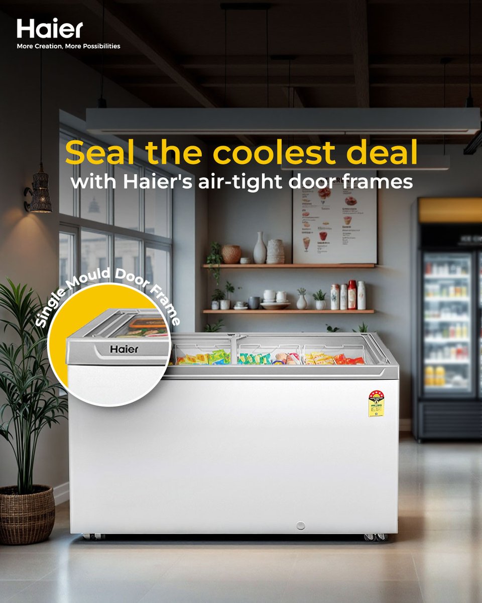 IndiaHaier's tweet image. The Haier Glass Top Deep Freezer with its single mould door frame will ensure your appliance is rust and dirt free, keeping your business fresh for decades to come.     

#Haier #MoreCreationMorePossibilities #DeepFreezer