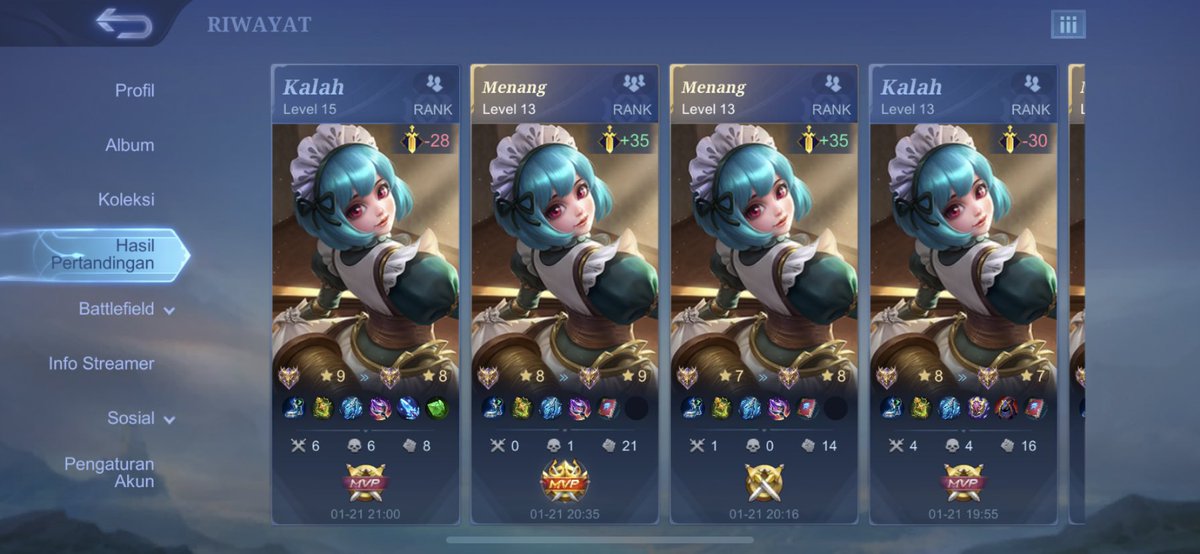 g guna mvp nya kalo kalah 🤧