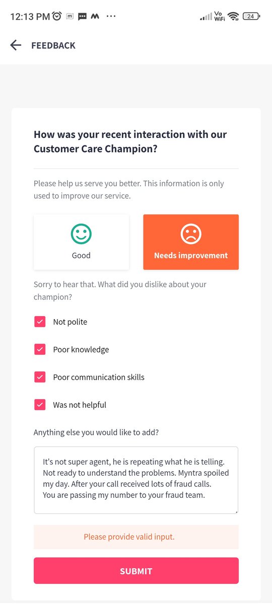 alvaialex's tweet photo. @myntra @MyntraSupport @myntra_engg @Myntra_CC @Flipkart @flipkartsupport @FlipkartStories @MFIbyMyntra @WorkAtFlipkart @FlipkartSellers Error in Myntra app. Unable to post the form
#myntraerror https://t.co/9XV3dqSYQe