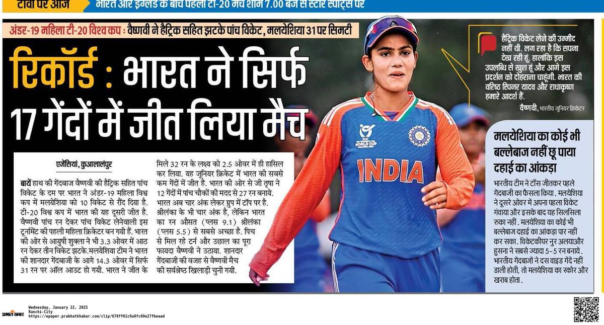 prabhatkhabar's tweet photo. #SportsNews #PrabhatKhabar #ePaperNews
https://t.co/9QUTW133X6 https://t.co/3INMUMMYAq