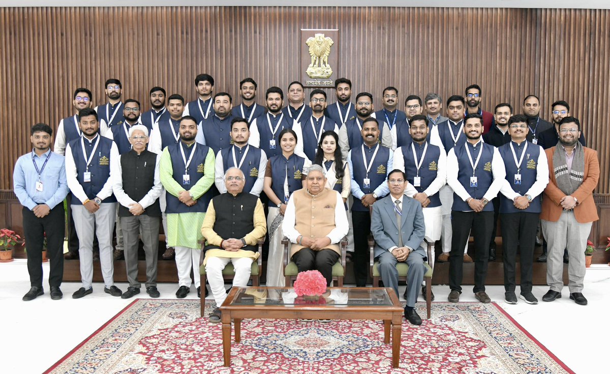 VPIndia's tweet photo. Hon’ble Vice-President, Shri Jagdeep Dhankhar interacted with students of Indian Institute of Democratic Leadership (IIDL) in New Delhi today.
@Vinay1011 @iidlpgp #IIDL https://t.co/nJ55NFPkpJ