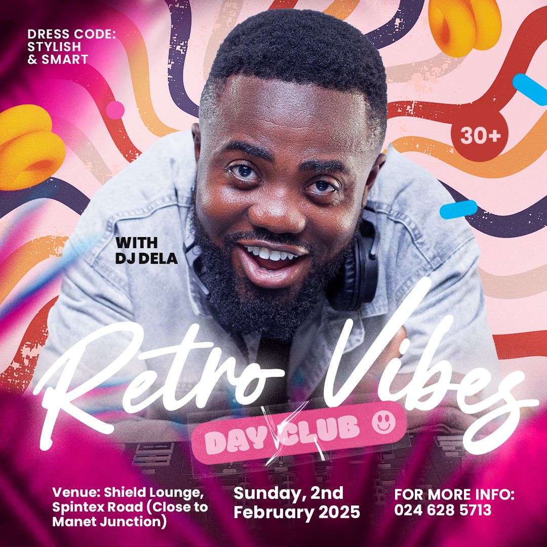 shieldlounge's tweet photo. 🕺💃 Get your old-school swag on! It’s Retro Vibes at Shield Lounge on Sunday, 2nd February! 🎶 Hosted by the dynamic duo DJ Dela &amp; MC Kwabbsferry. Don’t miss out on the ultimate throwback party! 🪩✨
#ShieldDidIt #RetroVibes #ShieldLounge https://t.co/XzcVsy0ZI7