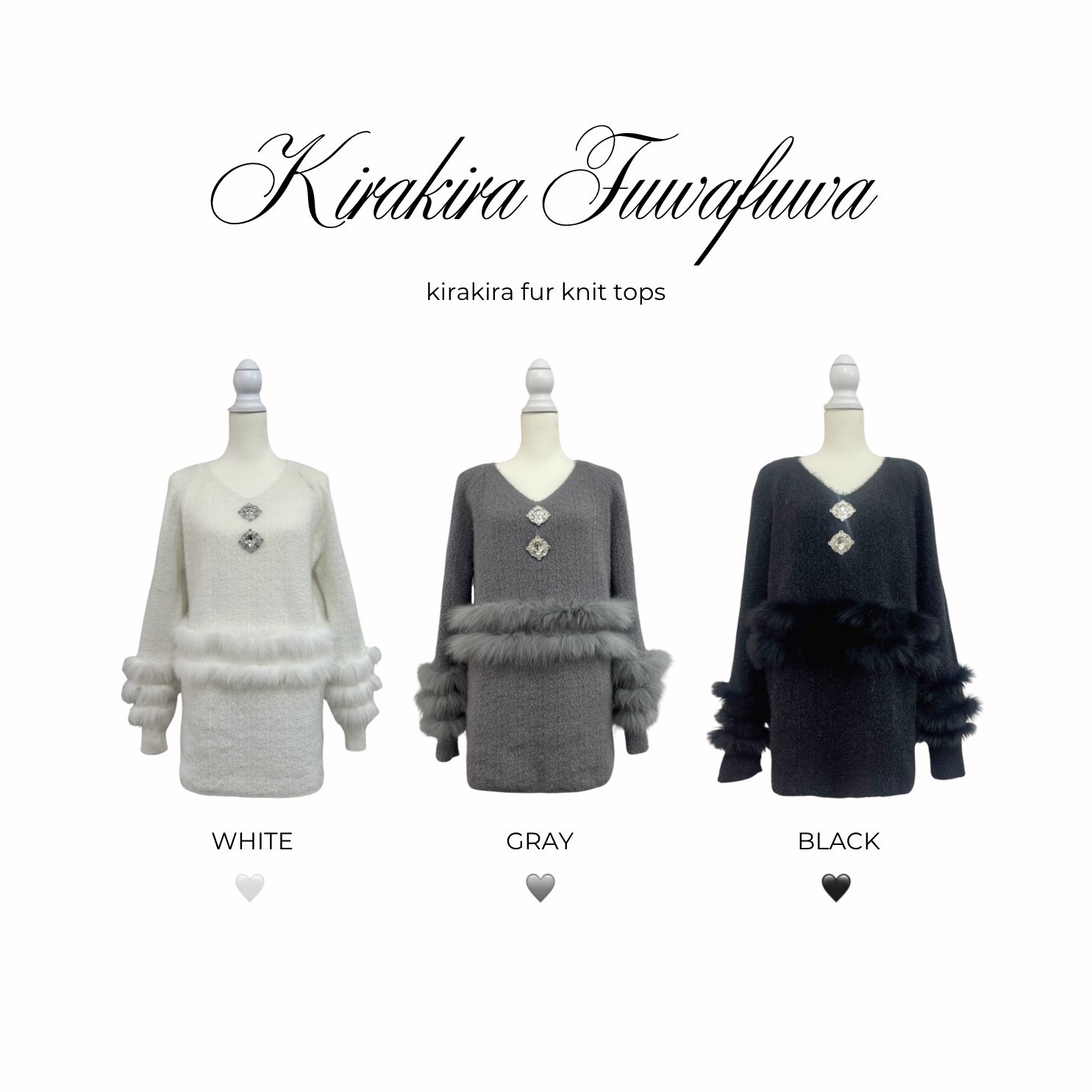 ルミニョン original kirakira fur knit opブラック lumignon ♥ kirakira fur knit op ルミニョン