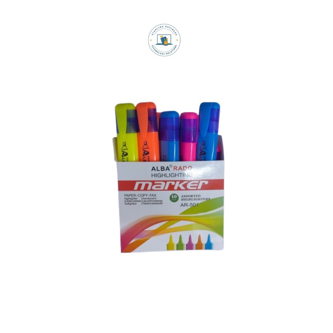 StarlinkBizTech's tweet photo. Highlighters help you categorize information effortlessly, making studying and planning a breeze. Stay organized by using them to highlight key points, create to-do lists, and streamline your workflow. 
#Amerix #Bungoma #ARVs https://t.co/UrRkbn2QQG