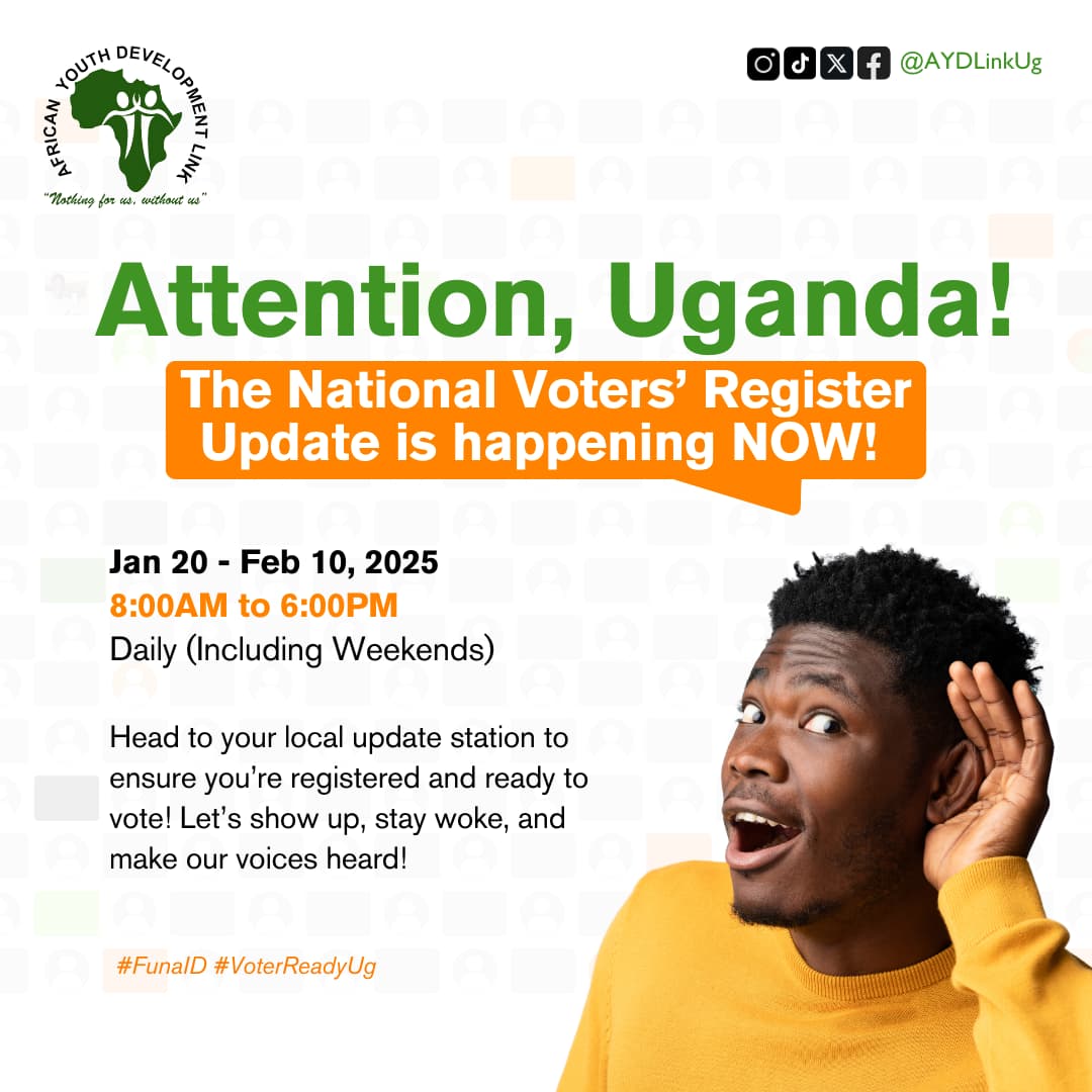 _Wanambwa's tweet photo. Meanwhile, are you aware that the National Voters' Register Update is ongoing starting this week courtesy of the @UgandaEC? 

Yes, indeed! You can now go check whether you are on the list. Olinda ki atte? ☺️ 

#VoterUpdateUg #VoterReadyUg #RegisterToVote https://t.co/UkGHdqTUue