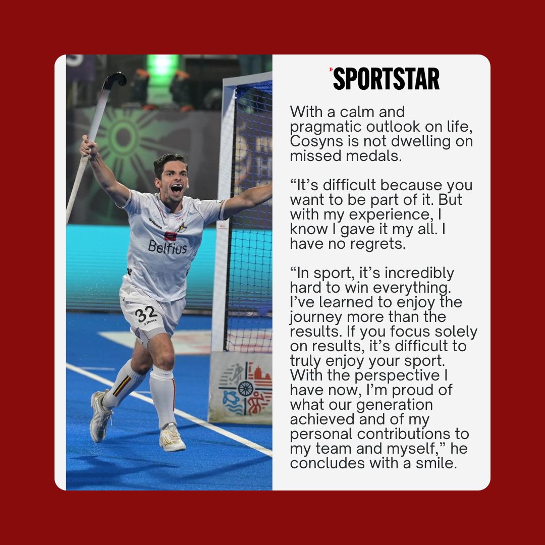 Injury and fate meant Tanguy Cosyns remained the nearly man of Belgium's ‘𝐆𝐨𝐥𝐝𝐞𝐧 𝐆𝐞𝐧𝐞𝐫𝐚𝐭𝐢𝐨𝐧', as he called time on his Red Lions career last October.

But <a href="/tanguycosyns/">Cosyns Tanguy</a>, who now plays for <a href="/UPRudras/">UP Rudras</a> in the HIL, holds no regrets over the missed medals as he seeks