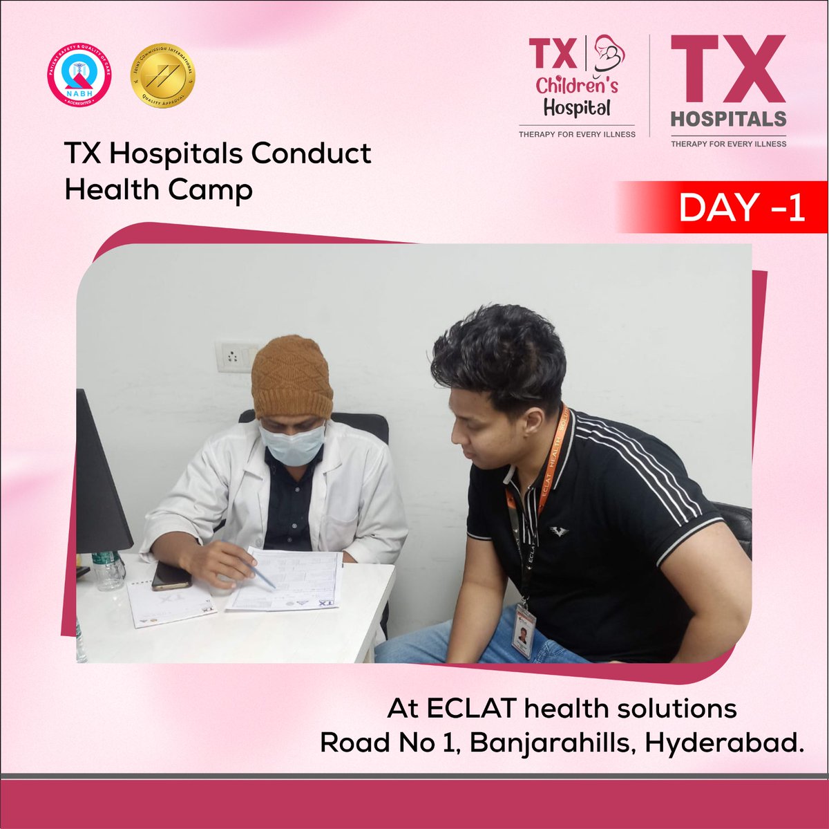 txhospitals's tweet image. 𝐅𝐫𝐞𝐞 𝐡𝐞𝐚𝐥𝐭𝐡 𝐜𝐚𝐦𝐩 𝐛𝐲 𝐓𝐗 𝐇𝐨𝐬𝐩𝐢𝐭𝐚𝐥𝐬 𝐚𝐭 𝐄𝐜𝐥𝐚𝐭, 𝐁𝐚𝐧𝐣𝐚𝐫𝐚 𝐇𝐢𝐥𝐥𝐬! 🩺
👉 𝐕𝐢𝐬𝐢𝐭 𝐓𝐗 𝐇𝐨𝐬𝐩𝐢𝐭𝐚𝐥𝐬 𝐟𝐨𝐫 𝐞𝐱𝐩𝐞𝐫𝐭 𝐜𝐚𝐫𝐞.

#txhospitals📷#EclatHealthSolutions 📷 #HealthCamp 📷 #BanjaraHills