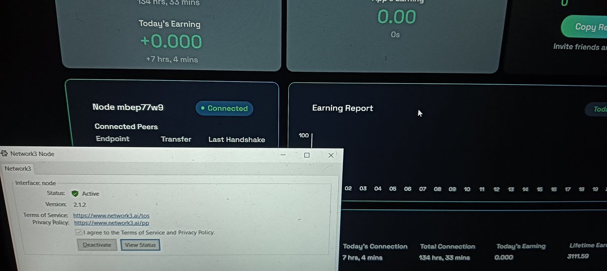 knotszero's tweet photo. @network3_ai Why today earning still 0. Already run 7 hours. T_T https://t.co/WGenJowhZB