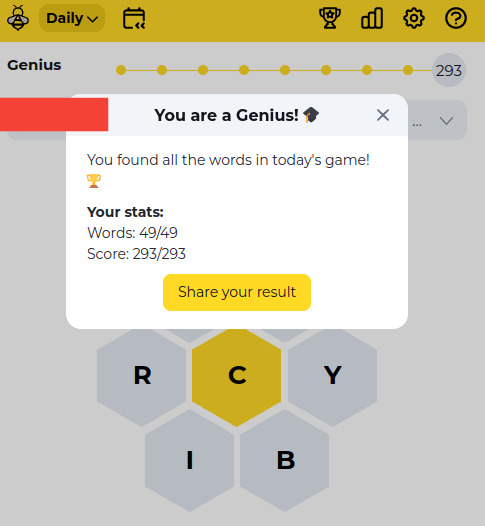 victorpd_art_ni's tweet photo. I reached the Genius 🎓 level in Spelling Bee.
My stats:
Words: 49/49
Score: 293/293
Play Spelling Bee 🐝 https://t.co/ixlS2g7gcW #spellingbee #spellbee #spell #writer #writers #WritingCommunity #wordle #words #puzzle #puzzles #smart #intelligent #NERDS #NERDSTAR #quiz #quizzes https://t.co/Ow54F0a4nL