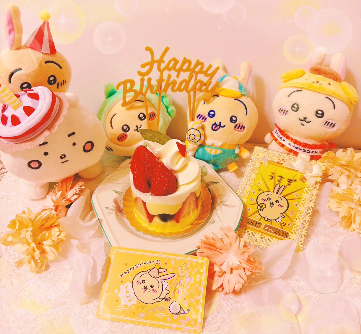 yuuuni55's tweet photo. ｡:.ﾟஐ⋆*🎂･:*ೄ‧͙·*ஐ⋆*🍨･:*ೄ‧͙·*

　　⋆⸜ ʜ ᴀ ᴘ ᴘ ʏ ʙ ɪ ʀ ᴛ ʜ ᴅ ᴀ ʏ ⸝⋆

｡:.ﾟஐ⋆*🍭･:*ೄ‧͙·*ஐ⋆*🍰･:*ೄ‧͙·*

#うさぎ生誕祭2025 #うさぎ生誕祭
#プルャのバースデー2025 #ちいかわ https://t.co/j5AtLlQLdb