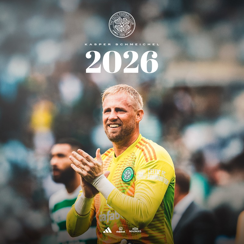 CelticFC's tweet photo. HE’S A KEEPER! 👐 

Contract extended - Kasper’s a Celt until summer 2026💚

#Kasper2026🍀