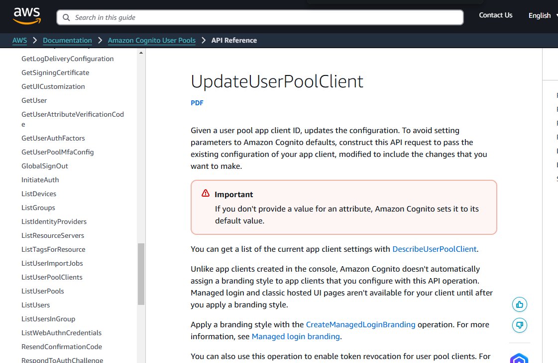 "If you don't provide a value for an attribute, Amazon Cognito sets it to its default value" on such a large resource without a way to explicitly prevent concurrent writers is crazy. This action can throw a ConcurrentModificationException but it's not clear when it would?