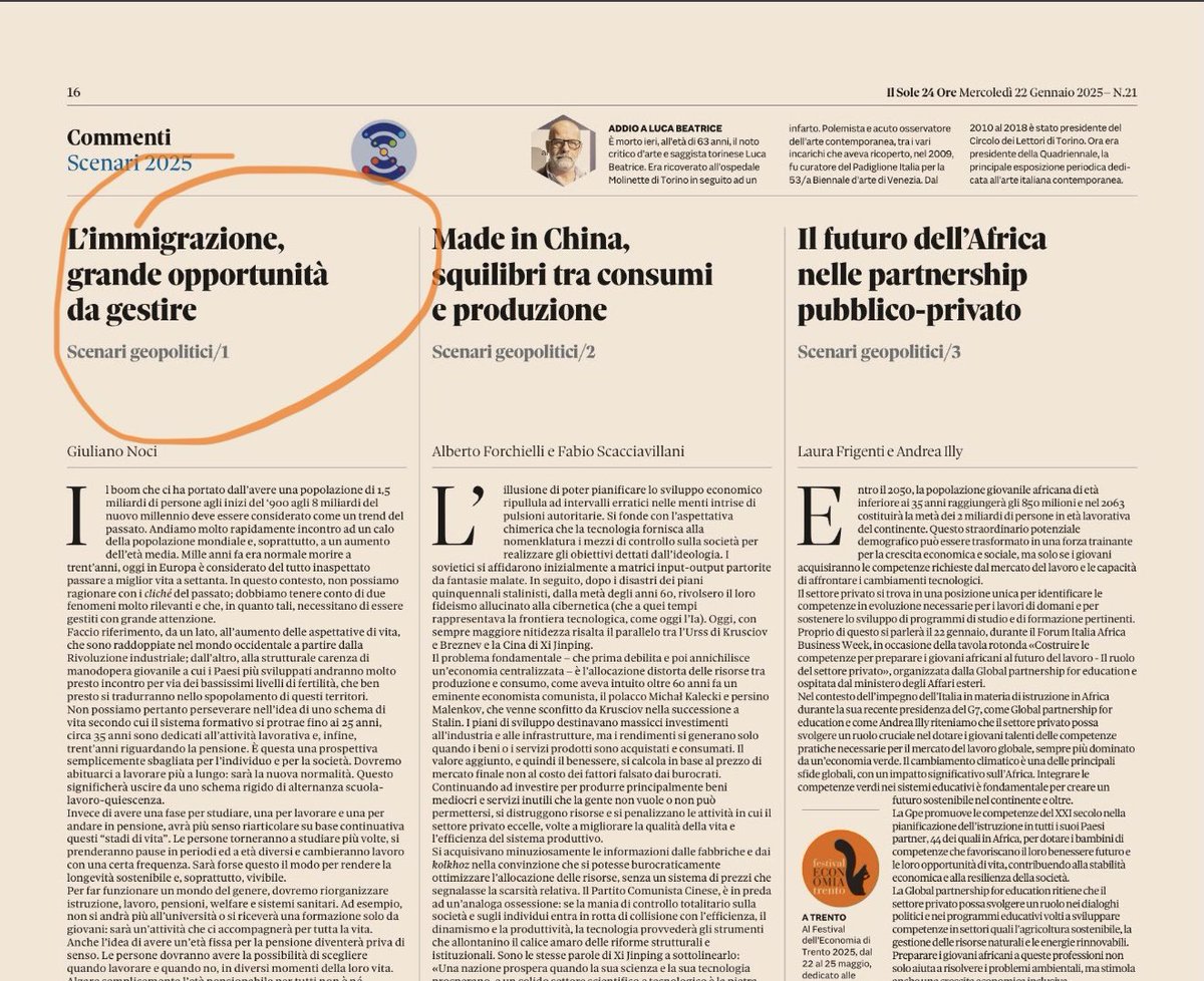 giuliano_noci's tweet photo. L’andamento demografico non è una opinione ed ha implicazioni molto rilevanti per la gestione del nostro sistema socio-tecnico. Ne parlo su #ilsole24ore https://t.co/RSfanSZklc