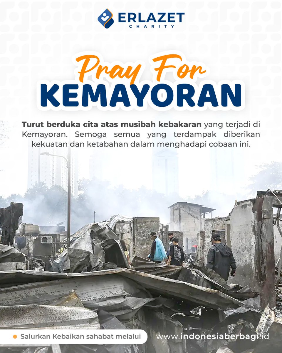 Turut berduka cita atas musibah kebakaran yang terjadi di Kemayoran. Semoga semua yang terdampak diberikan kekuatan dan ketabahan dalam menghadapi cobaan ini. Mari bersama mendoakan mereka agar segera bangkit dari musibah ini.