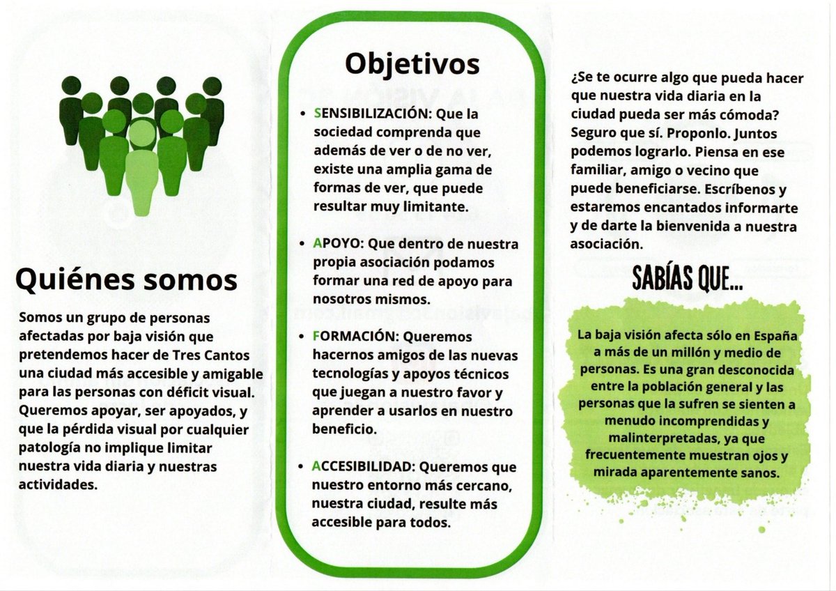 AVVTresCantos's tweet photo. Quizás no conozcas a la Asociación Baja Visio 3C, pero sí conozcas a alguien con problemas de vista.
Para más info, puedes visitar sus redes sociales o enviarle un mail a bajavision3C@gmail.com

#TresCantos
#TresCantosAsociativo https://t.co/enb5xYROLF