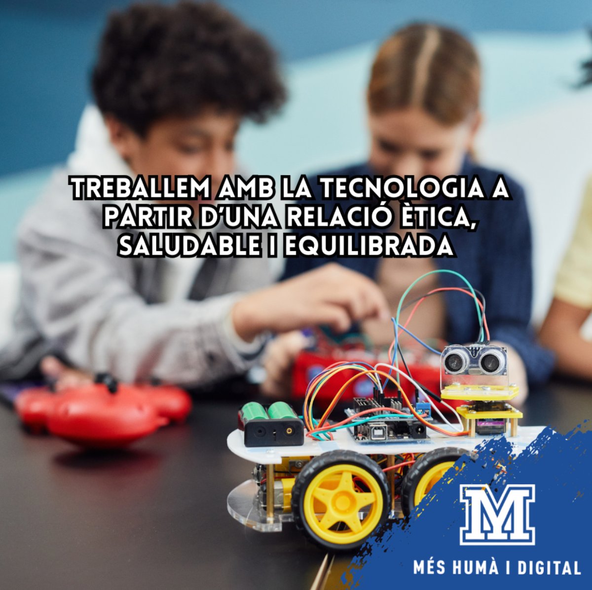 Manyanet_Reus's tweet photo. Al Manyanet formem alumnes més humans i digitals, on les tecnologies hi són presents per així facilitar i motivar l'aprenentatge de tothom, tenint en compte els seus interessos i les seves necessitats. Respectem els ritmes! 

#josocmanyanet #ambtotambtu #famíliamanyanet https://t.co/tmpetWQrnE