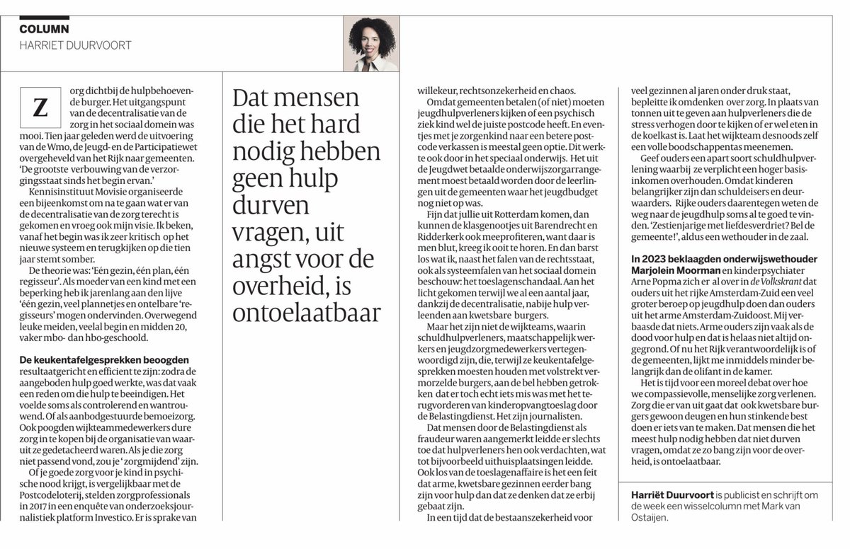 Mijn column. Goede zorg gaat er van uit dat ook kwetsbare burgers deugen.