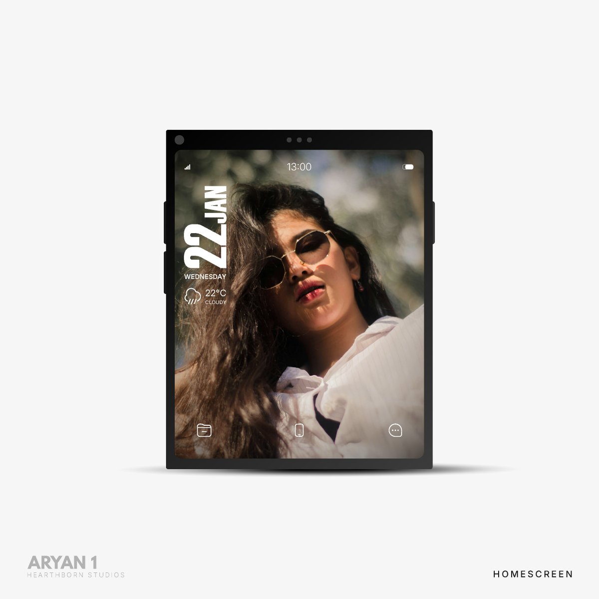 AliFakhruddin13's tweet photo. Aryan 1: Homescreen
The moment you unlock your phone, you're welcomed by a stunning display that seamlessly blends style and purpose. Key information and your favorite icons are thoughtfully arranged for effortless access. Minimal, yet brilliantly functional.
#aryan1 #hbstudios https://t.co/CqqKkjIoFK