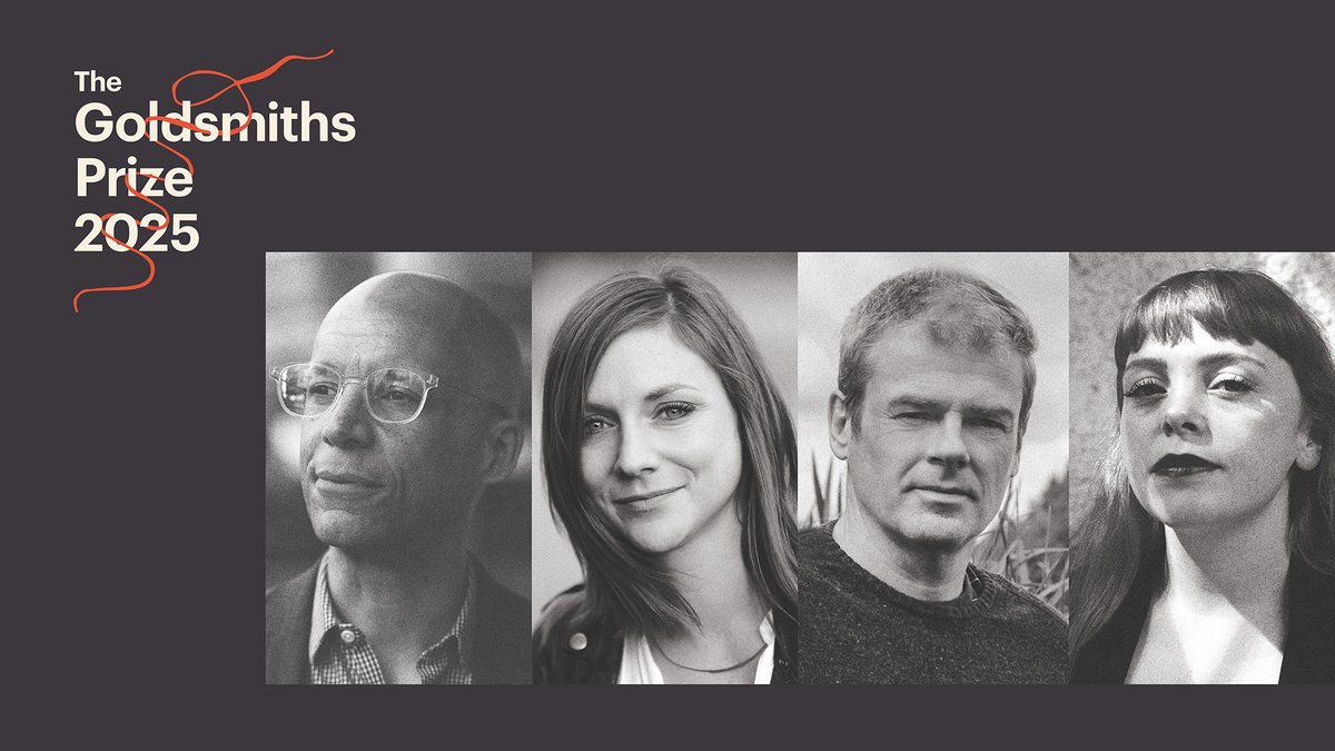 The #GoldsmithsPrize2025 is here! 

Meet our fab judges: <a href="/SimonOkotie/">Simon Okotie</a>, <a href="/AmySackville/">Amy Sackville</a> (Chair), Mark Haddon, &amp; Megan Nolan.

Find out more about them 👇
gold.ac.uk/goldsmiths-pri…