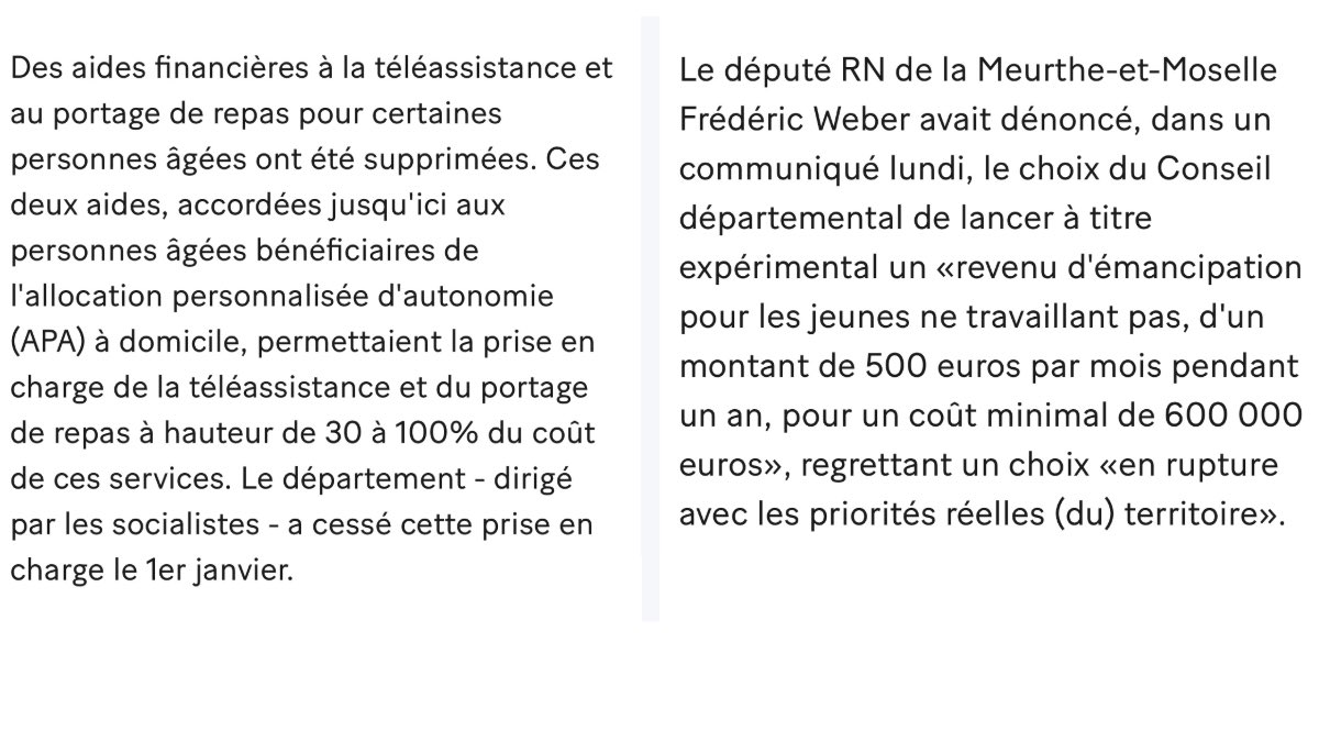 Politicalement's tweet photo. 😡 ÉCŒURANT : Les Socialistes en Meurthe et Moselle suppriment des aides essentielles aux #seniors (repas à domicile, télé assistance) mais débloquent 600.000€ pour aider des jeunes sans emploi à « s’émanciper »???
😡😡😡😡 https://t.co/tBu5mhQisi
