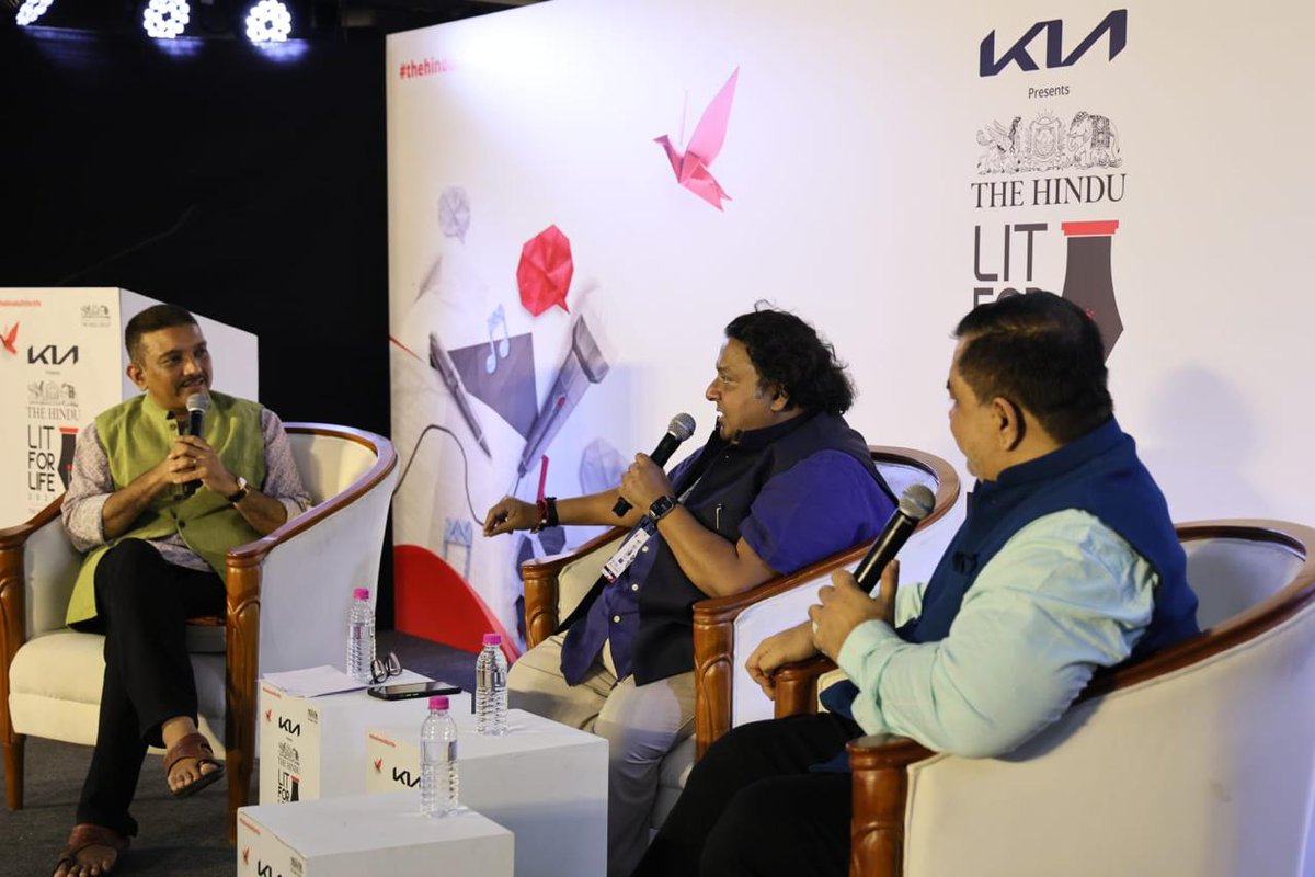 S. Hussain Zaidi (@shussainzaidi) on Twitter photo You had to be there!
At <a href="/the_hindu/">The Hindu</a> Lit Fest, the veritable <a href="/ashwinsanghi/">Ashwin Sanghi</a> recounted learning how to build a thriller from James Patterson, while The Hindu's Deputy Editor, <a href="/kcvblr/">KC Vijaya Kumar</a> told us how, on a visit to Pakistan, he was taken to see the house of "that lowly thug from India." You had to be there!
At <a href="/the_hindu/">The Hindu</a> Lit Fest, the veritable <a href="/ashwinsanghi/">Ashwin Sanghi</a> recounted learning how to build a thriller from James Patterson, while The Hindu's Deputy Editor, <a href="/kcvblr/">KC Vijaya Kumar</a> told us how, on a visit to Pakistan, he was taken to see the house of "that lowly thug from India."