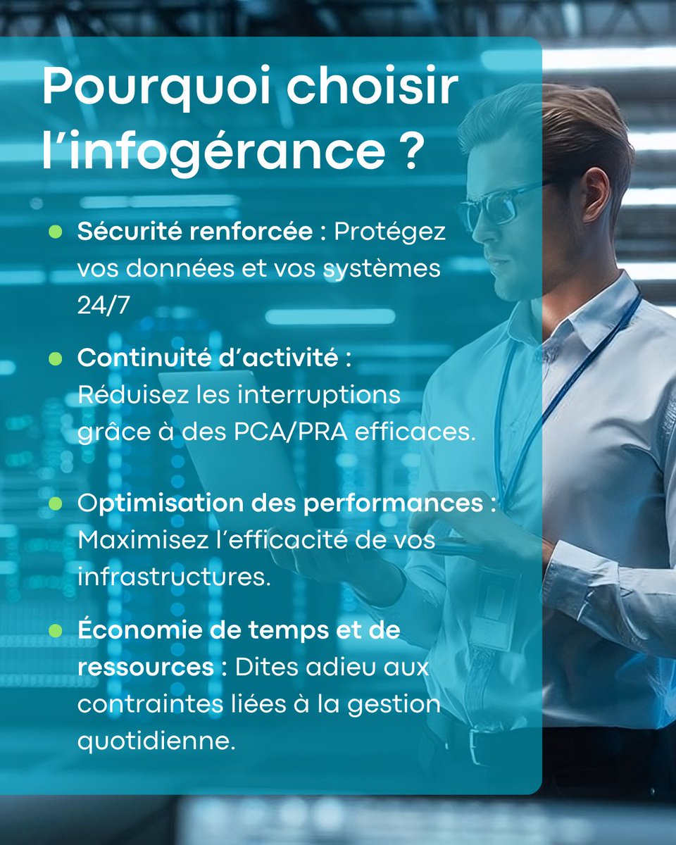 Confiez vos systèmes d’information à des experts ! 🤝👨🏻‍💻 

Déléguer votre infogérance, c’est opter pour une gestion optimale de vos infrastructures, une sécurité renforcée et une continuité d’activité assurée. 💼

#MagicOnline #Infogérance #SystèmesInformatique #France