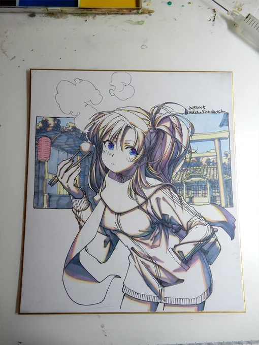 下塗り。久々の夜の絵です。 