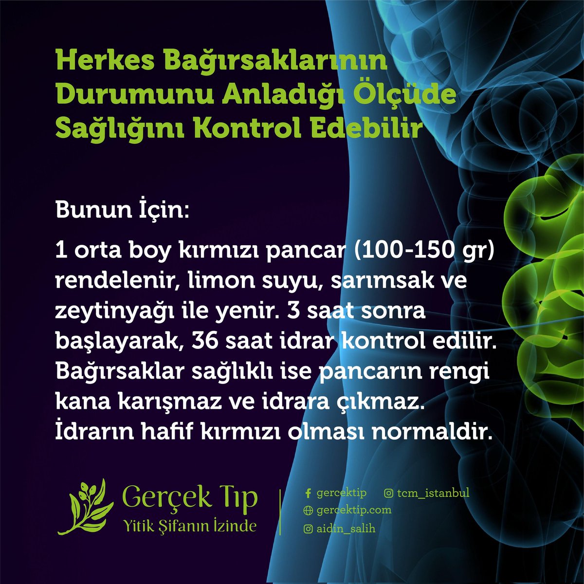 AidinSalih's tweet photo. Bağırsak sağlığını kontrol etmek için rendelenmiş 100-150 gram pancar,limon suyu, sarımsak ve zeytinyağı ile yenir. 3 saat sonra başlayan ve 24-36 saat süren idrar kontrolünde,pancarın rengi idrara karışmazsa bağırsaklar sağlıklıdır.İdrar kırmızıysa bağırsaklar bozulmuş demektir. https://t.co/5YrSVQnoh1