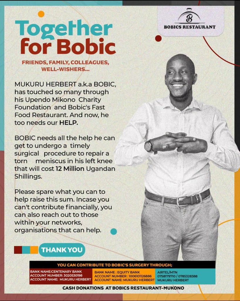 alema_harold's tweet photo. Every penny counts, regardless how much🙏
Let’s join hands #TogetherForBobic
5k? 10k? 100k? Any amount is appreciated😊
Surgery is scheduled for 22/01/25.
All your efforts are much appreciated❤️🙏
May God return to you what you give🙏
To support, 0785328388 (MUKURU HERBERT) https://t.co/KL9hV0R8k5