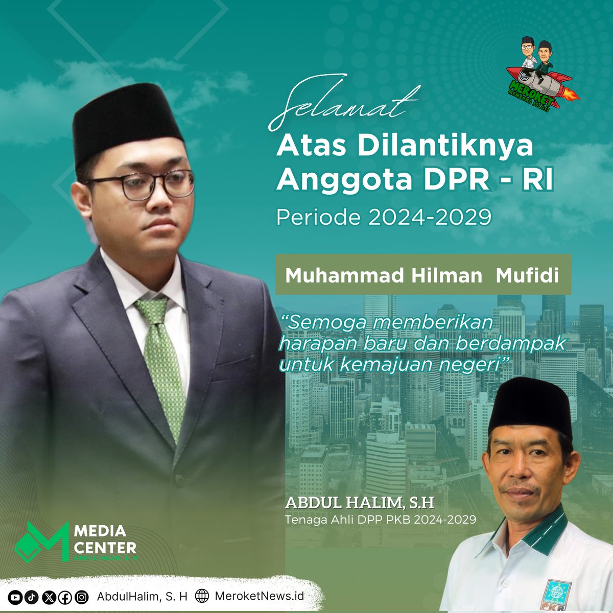halimalhasy's tweet photo. Selamat Atas Dilantiknya Gus Hilman Sebagai Anggota DPR RI priode 2024-2025

@cakimiNOW @DPP_PKB @Jazilul_Fawaid https://t.co/Vql8mHU1Lr