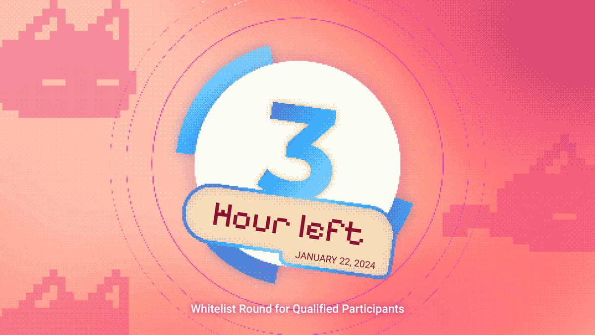 ⏳ 3 Hours Left
🔥 Whitelist Round Opens Soon!
🔹 12:00 UTC, 22 Jan | @daosdotsui

Eligible wallets only. Make sure to act fast, as the round is limited to 1 hour. 🐾
