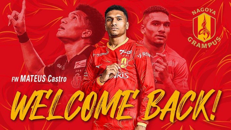 GaffaSorare's tweet photo. Mateus Castro back in the J league: "Happy to return to my favorite country and my favourite club (Grampus). I will do my best to make you happy. I want to give 100% this season and win all the titles”
#JLeague #sorare https://t.co/3mERE48j6M
