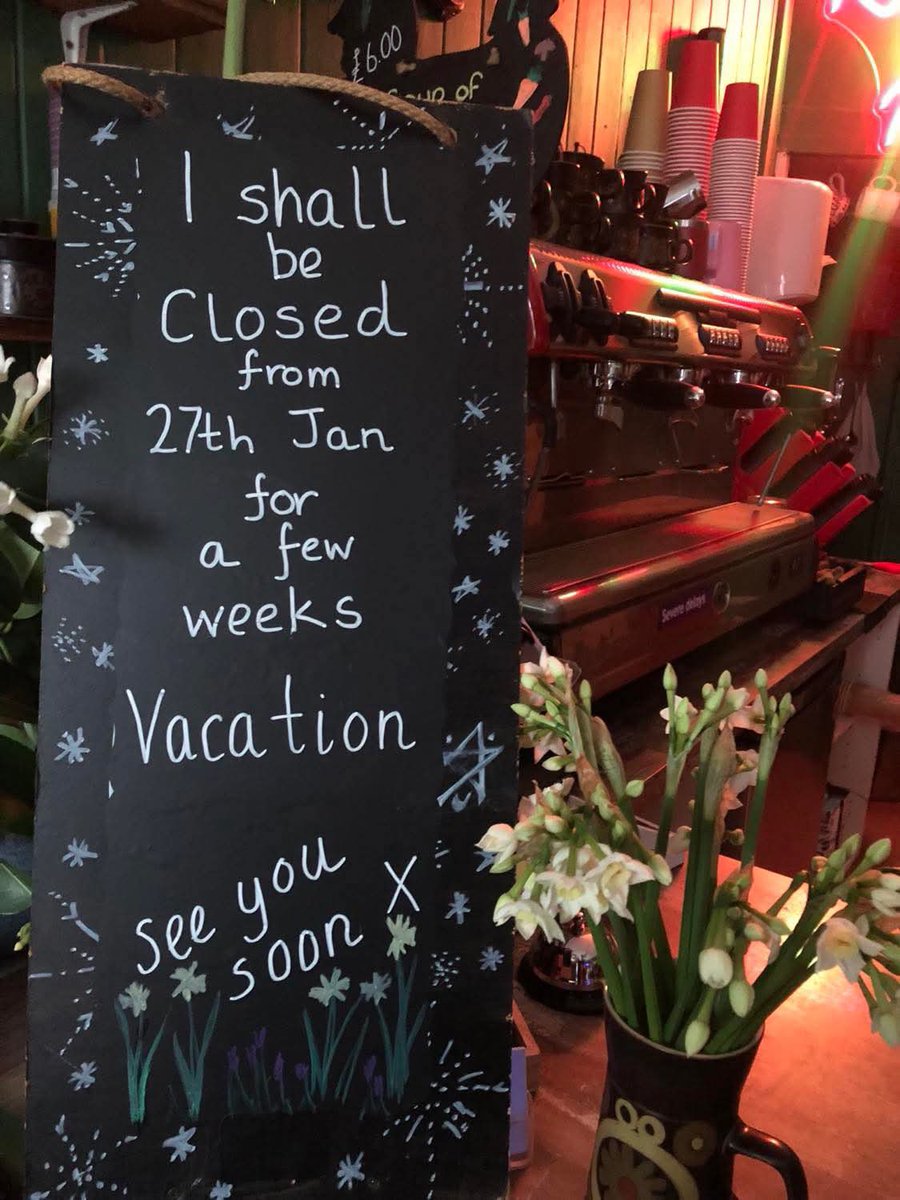 I am taking a break next Monday for a few weeks holiday, so I shall be closed for an interval! Meanwhile, thank you for your continued support! ❤️ #coffee #takeaway #InStroud