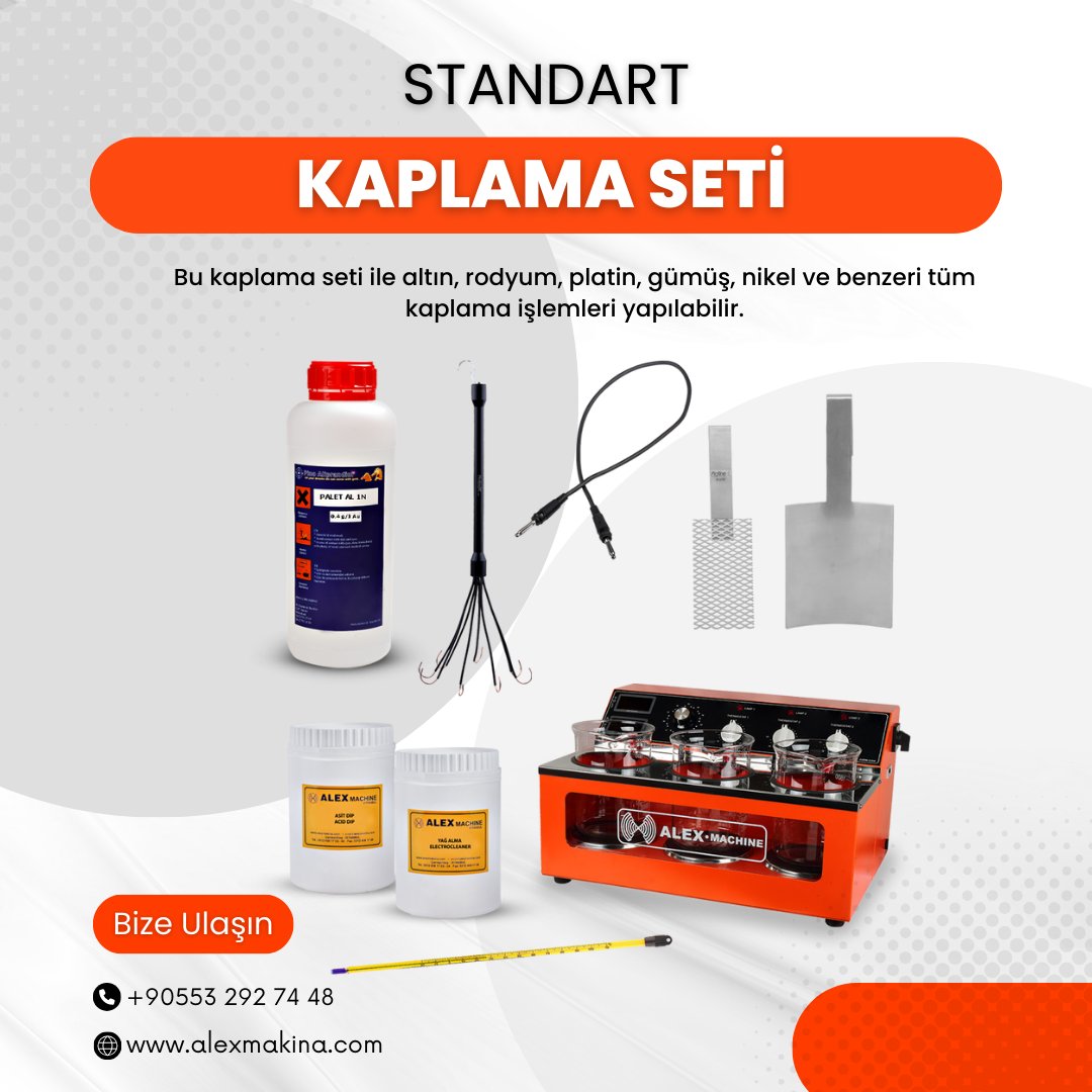 Alex Makina | Türkiye'nin En Büyük Kuyumcu Malzemeleri Sitesi
Standart Kaplama Seti | Alex Makina