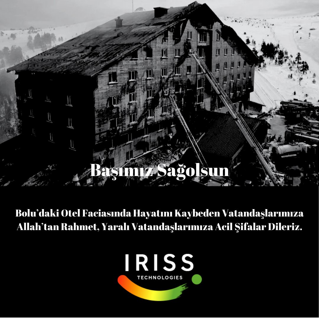 Bolu'daki otel faciasında hayatını kaybeden vatandaşlarımıza Allah'tan Rahmet, yaralı vatandaşlarımıza acil şifalar dileriz. <a href="/irisstech/">IRISS</a>