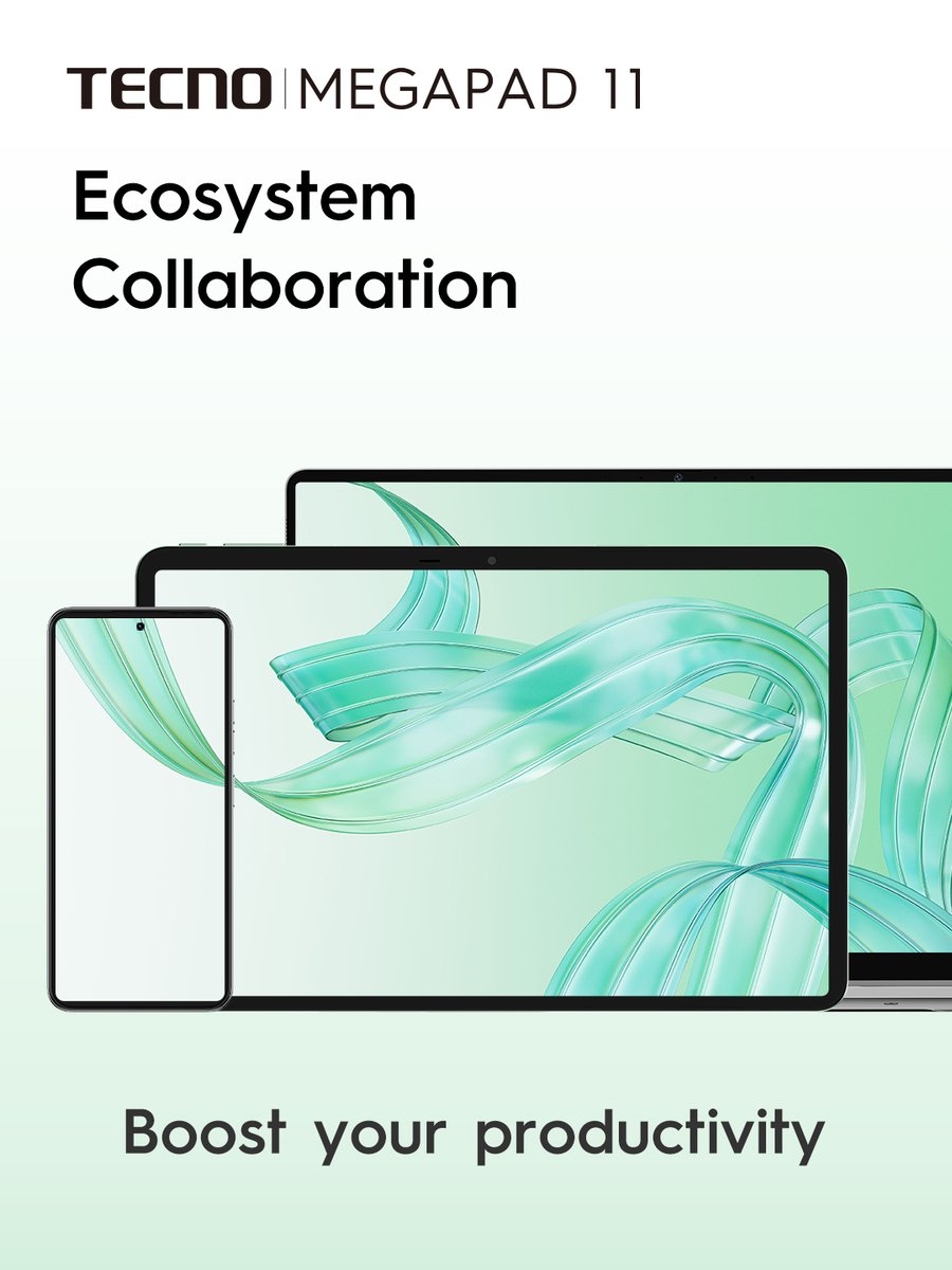 TECNOMobileUG's tweet image. Boost your productivity with the MEGAPAD 11 Ecosystem Collaboration!
Seamlessly connect all your TECNO devices for a smooth, efficient workflow.

#MEGAPAD11 #TECNOEcosystem #TECNOAI