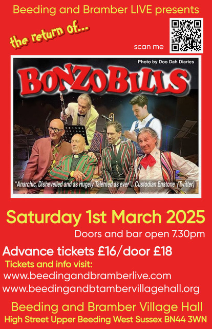 DooDahDiaries's tweet photo. A chance to see the wonderful @BonzoBills at Beeding &amp; Bamber Village Hall on Saturday 1st March.  Enjoy the antics of Roger Ruskin Spear, Dave Glasson, BIff Harrison, Megs Etherington and Chris Lowe. https://t.co/MMrV3L7ldE
