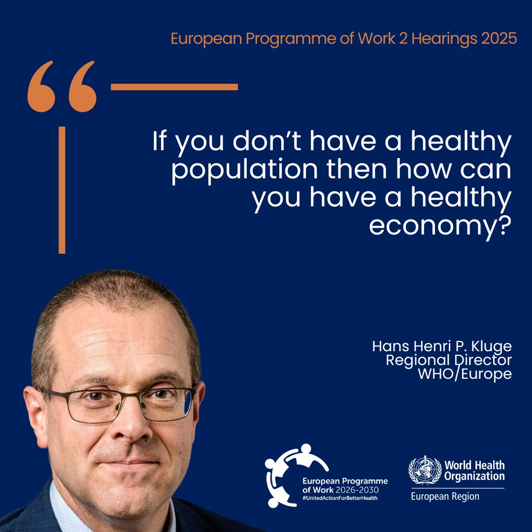 WHO/Europe (@who_europe) on Twitter photo We know stronger, happier societies are those that prioritize access to health. As we shape the future of health in Europe <a href="/hans_kluge/">Hans Kluge</a> highlights the importance of strong health care not just for individuals, but for economies too.
#UnitedActionForBetterHealth We know stronger, happier societies are those that prioritize access to health. As we shape the future of health in Europe <a href="/hans_kluge/">Hans Kluge</a> highlights the importance of strong health care not just for individuals, but for economies too.
#UnitedActionForBetterHealth