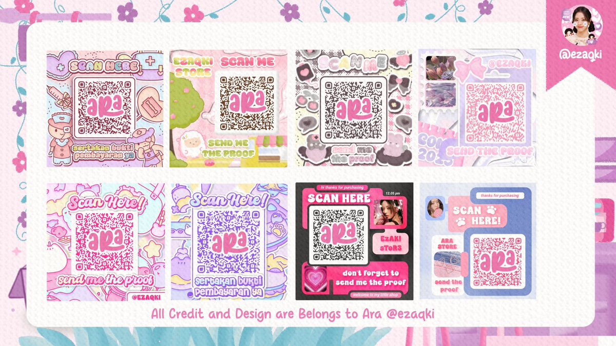 ezaqki's tweet image. — help rt or like are really appreciated ♡

heyyoo teman-teman 💭 aku mau minta tolong buat ospek katalog qr deco baruku inii 🔮 semisal kalau ada kemiripan sama BA lain boleh kasih tau di dm ara yaa 🥺 timaacii manteman 🧸🎀
#zonauang #zonajajan