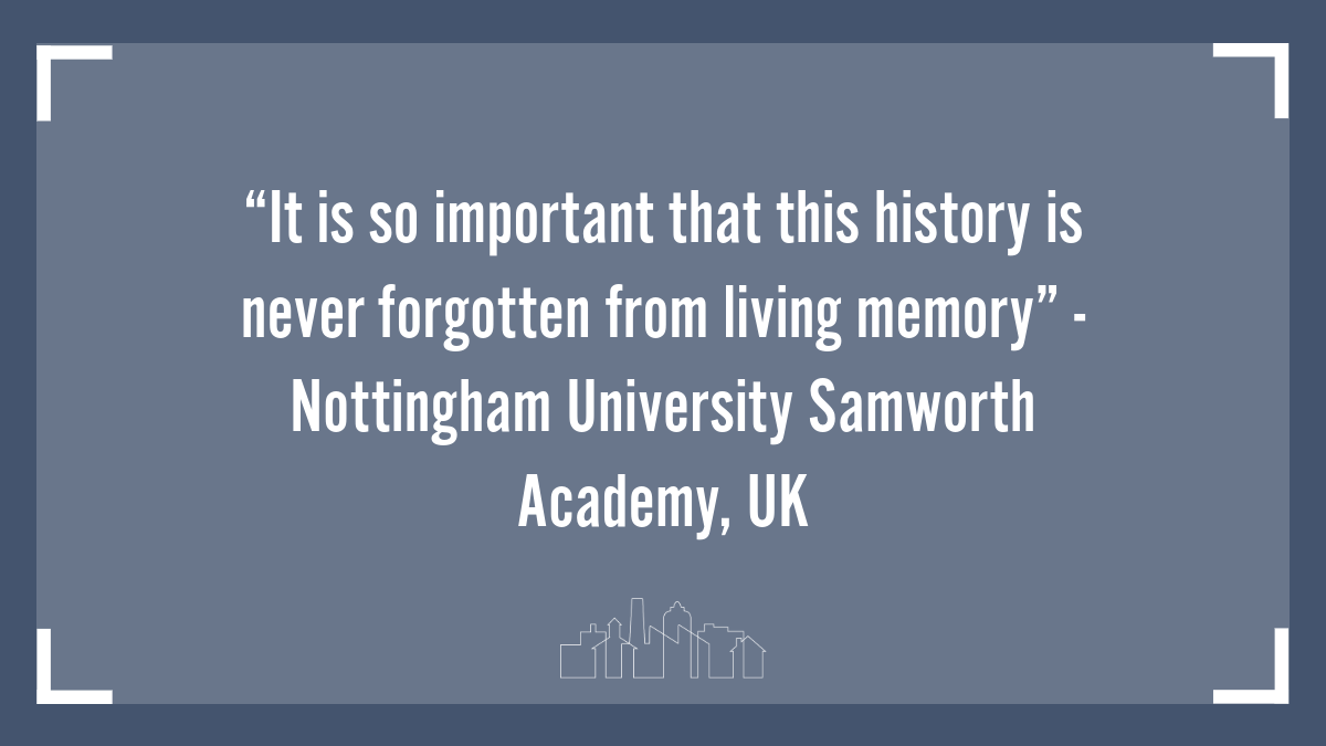 CollingwoodL's tweet photo. For their My Hometown project, deaf students from the Nottingham University Samworth Academy, UK  researched local Holocaust survivors, and discovered the intriguing story of Simon Winston. Having spoken to partners at the National Holocaust Centre, students arranged for an interview to take place with Simon at the centre, using British Sign Language. The project inspired a school visit by Simon Winston where he shared his Holocaust testimony with 850 students.
See how the students documented their My Hometown journey: https://t.co/fOiyrUYzX3

@UCL_Holocaust @TheIHRA 
@OfficialNUSA @HolocaustCentUK